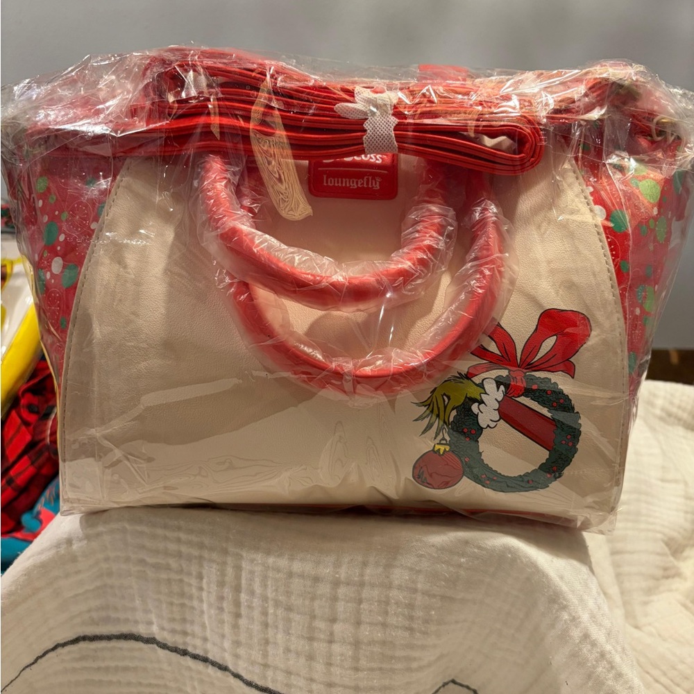 Loungefly Dr. Seuss How The Grinch Stole Christmas! Trio Tree Satchel Bag NEW - Picture 4 of 5